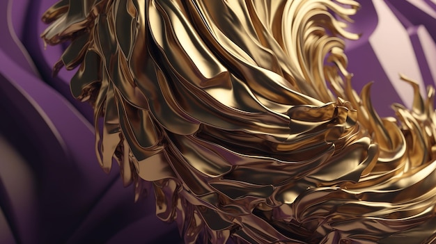 A close up of a gold fabric with a pattern of waves.