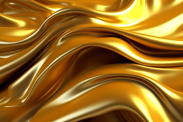 A close up of a gold fabric with a very smooth surface generative ai