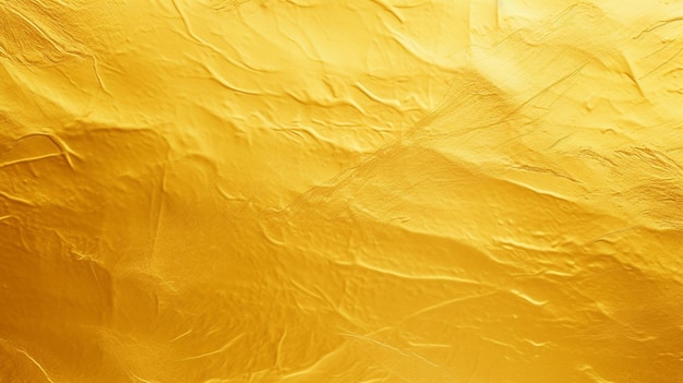 A close up of a gold foil textured surface with a black background generative ai