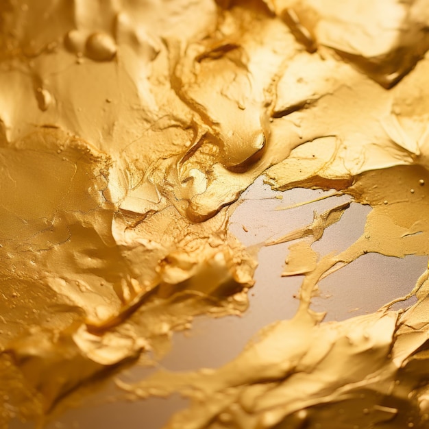 a close up of gold paint splattered on a surface