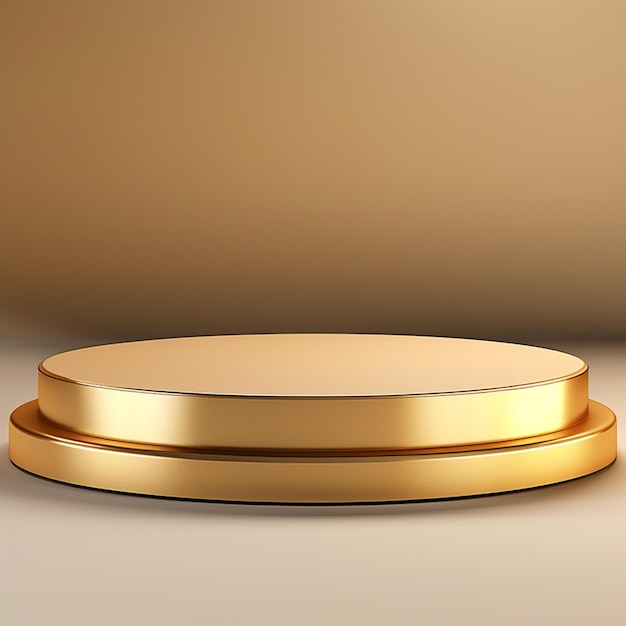 A Close Up Of A Gold Pedestal On A Beige Background