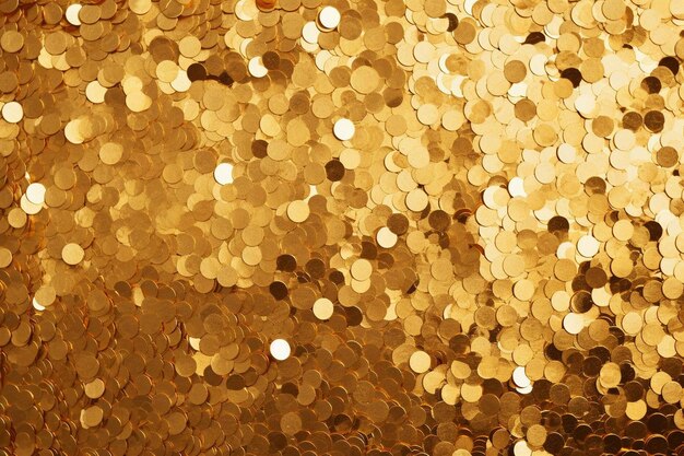 a close up of a gold sequinous background