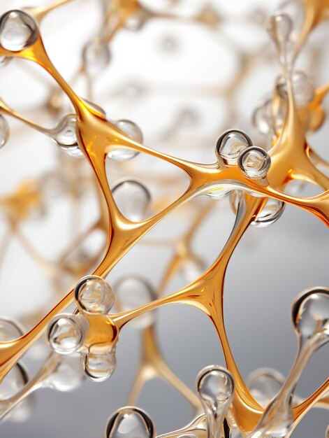 a close up of a gold and silver object with water droplets generative ai