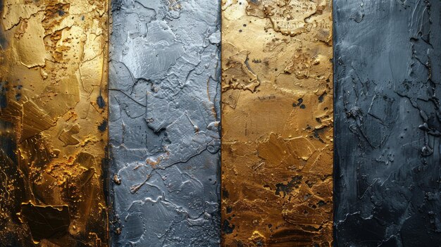 Close Up of a Gold and Silver Painting