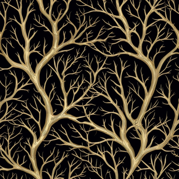 Photo a close up of a gold tree on a black background generative ai