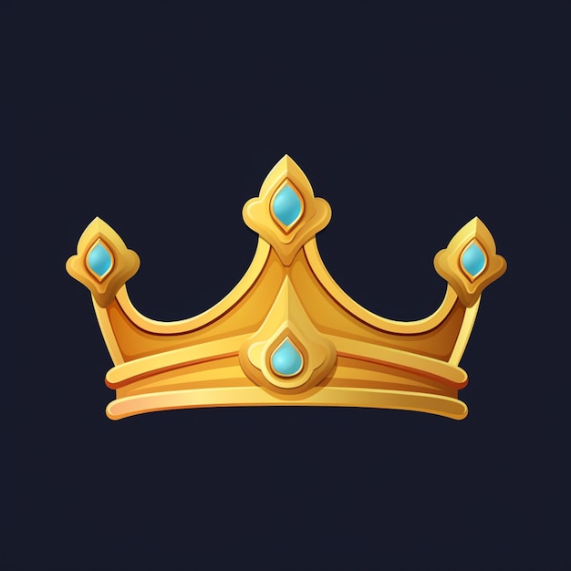 a close up of a golden crown with a blue stone on it generative ai