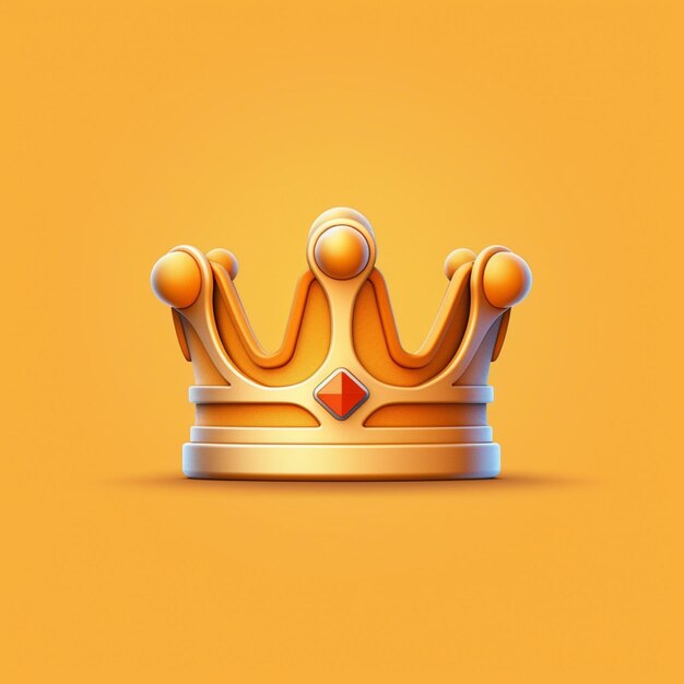 A close up of a golden crown on a yellow background generative ai