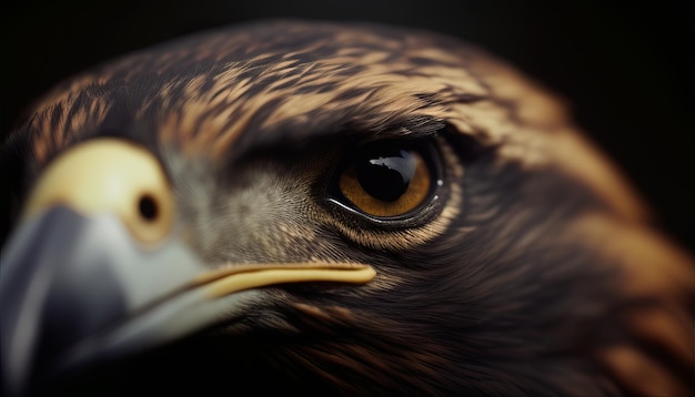 Foto un primo piano dell'occhio di un'aquila reale