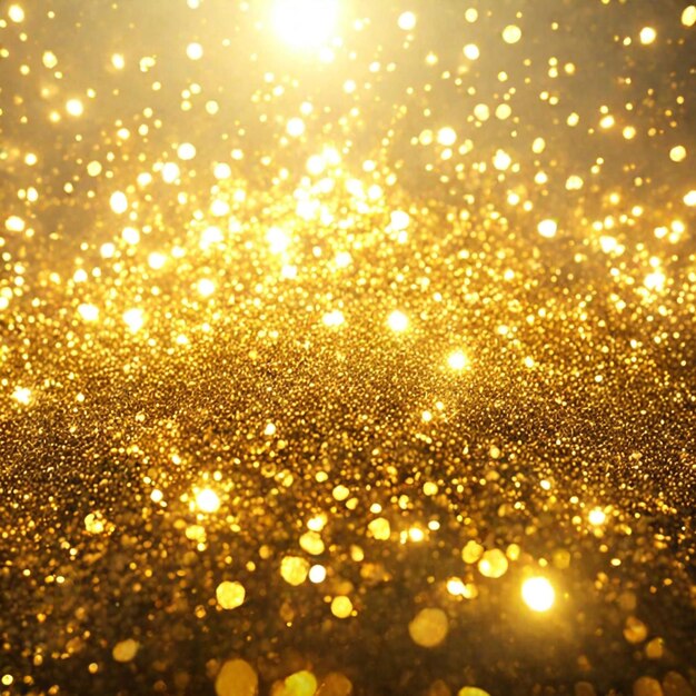 Close up of golden glitter textured background