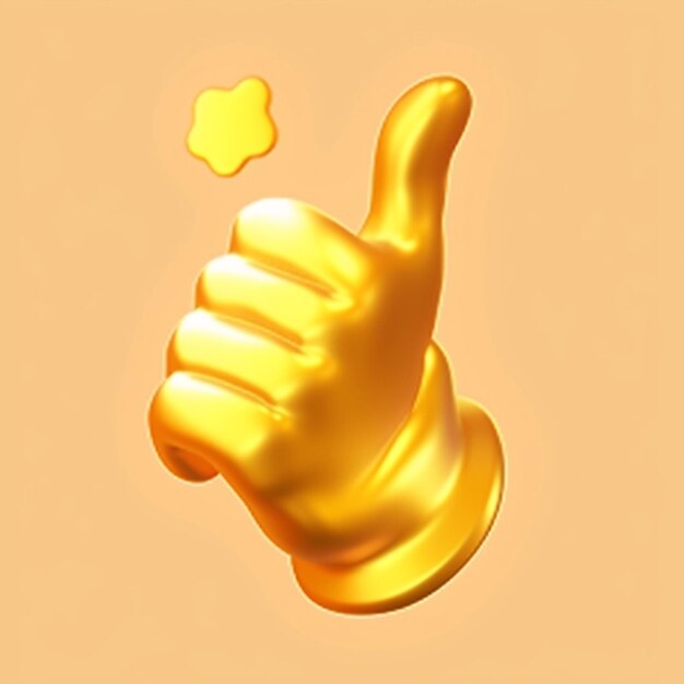 Photo a close up of a golden hand giving a thumbs up generative ai