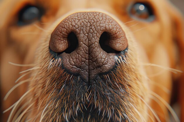 Close up of a golden labradors nose