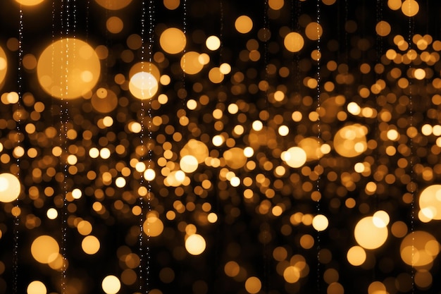 Photo a close up of the golden lights on a black background in the style of animated gifs