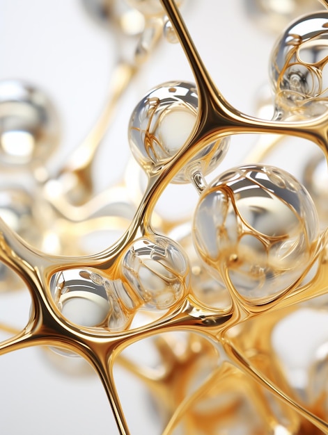 a close up of a golden object with many bubbles generative ai