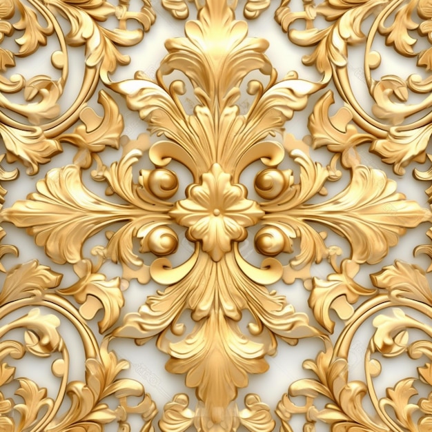 a close up of a golden wall with a pattern on it generative ai