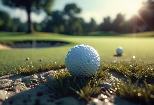 close up of a golf ball on the ground