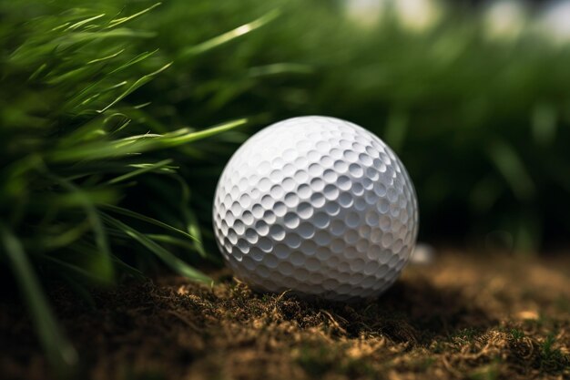 Close up on golf ball