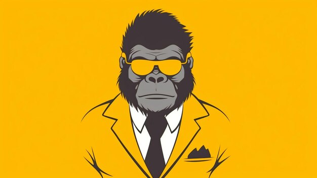 A close up of a gorilla wearing a suit and tie generative ai