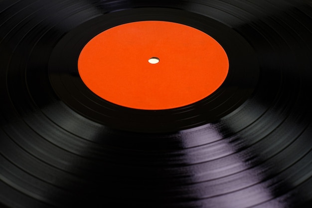 Close up gramophone vinyl record