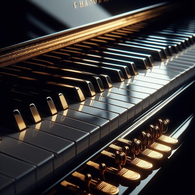 close up of grand piano