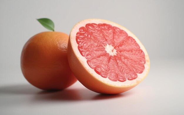 A close up grapefruit isolated on a white background vegan citrus tropic fruits ai generated