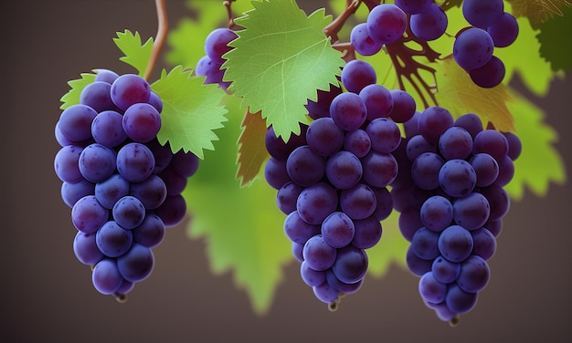 Photo close up of grapes hanging on branch hanging grapes grape farming grapes farm tasty red grape