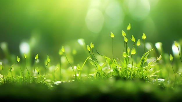 A close up of grass and leaves