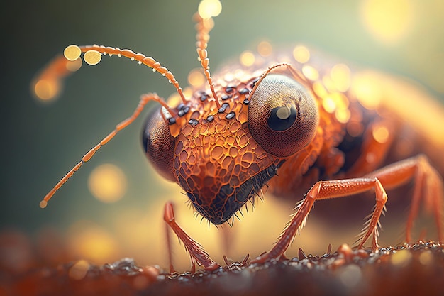 A close up of a grasshopper's face