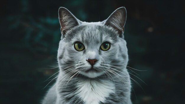 Close up gray cat isolate