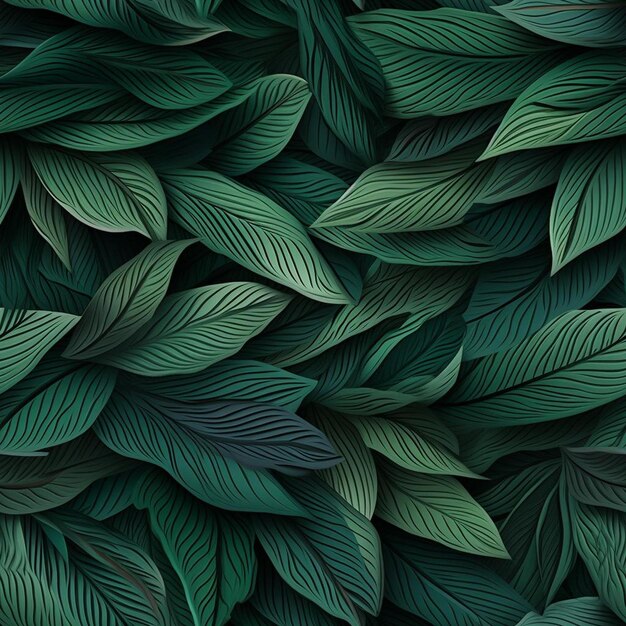 A close up of a green background with a pattern of leaves.