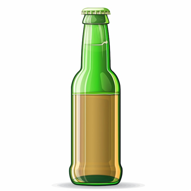 a close up of a green beer bottle with a brown cap generative ai