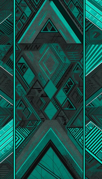 A close up of a green and black abstract pattern generative ai