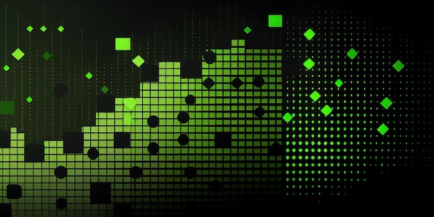 Close up of green and black background with squares generative ai