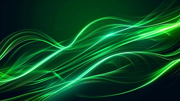 a close up of a green and black background with a wave of light generative ai