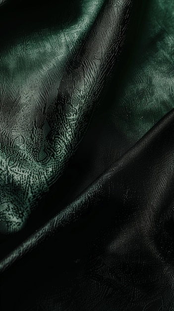 a close up of a green and black fabric with a pattern generative ai