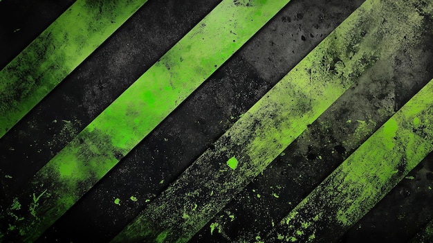 A close up of a green and black striped wallpaper with a black background