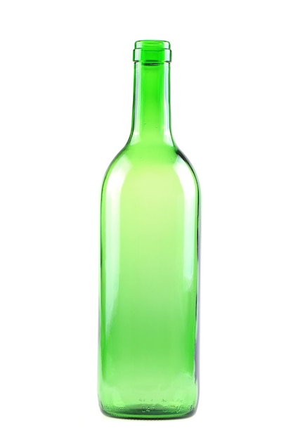 Close-up of green bottle against white background