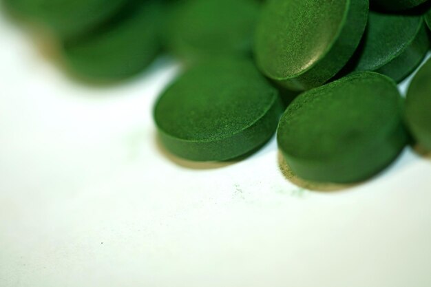 Close-up of green candies on table