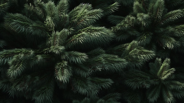 A close up of a green christmas tree