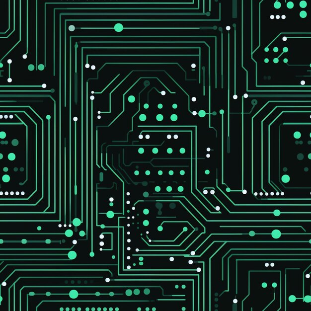 a close up of a green circuit board with dots on it generative ai