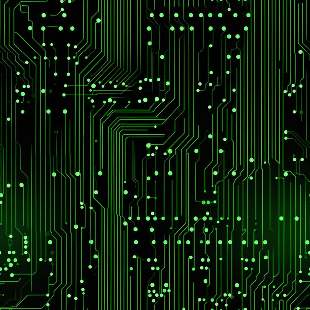 a close up of a green circuit board with dots on it generative ai