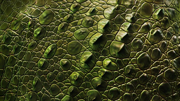 Близкий взгляд на кожу зеленого крокодила