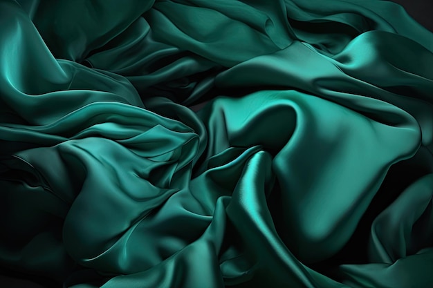 a close up of a green fabric