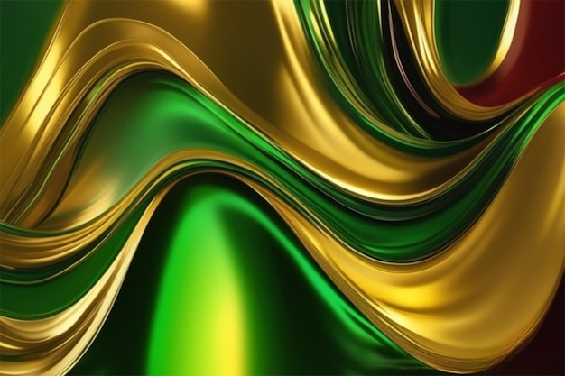 A close up of a green and gold abstract background pattern