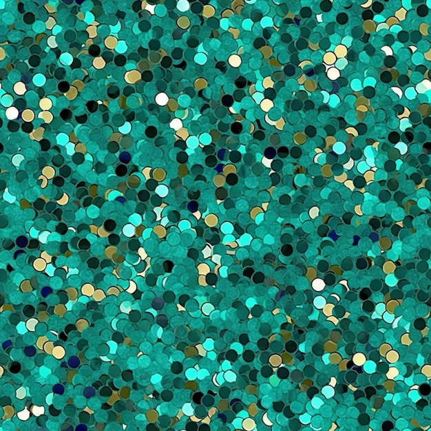 A close up of a green and gold glitter background generative ai