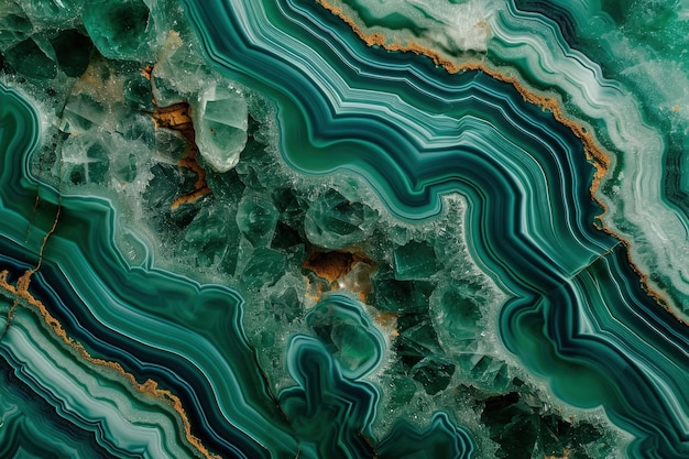 Photo close up of green and gold marble