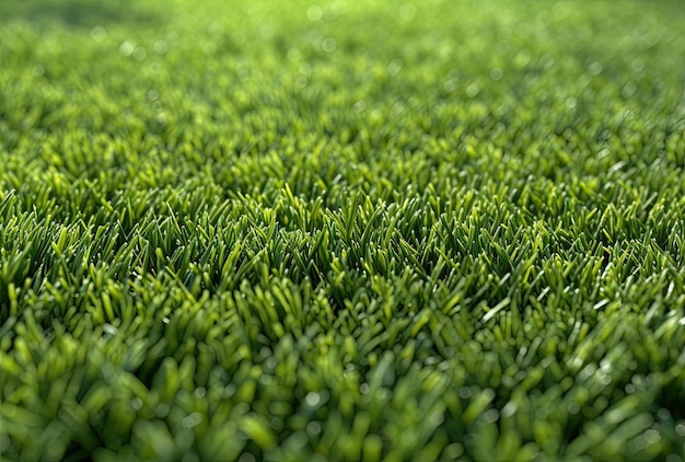 close up of a green grass field in the style of cildo meireles