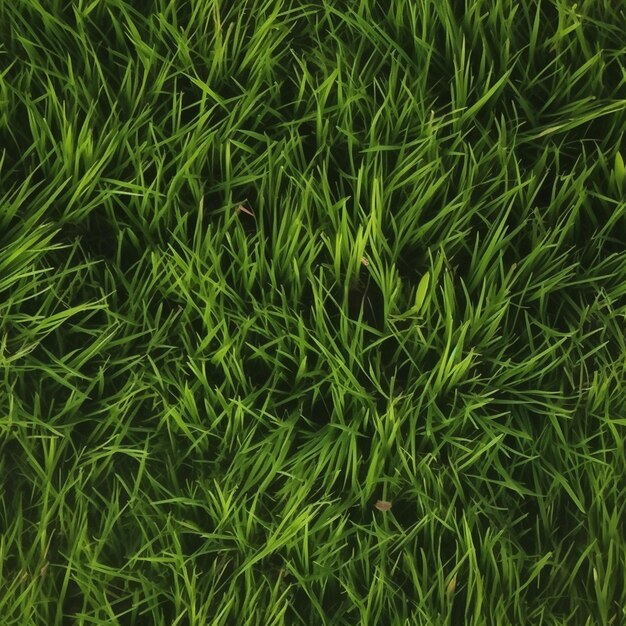 a close up of a green grass field with a red stop sign generative ai