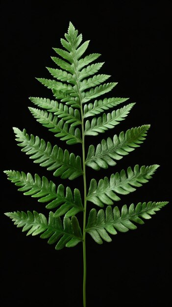 Photo close up of green leaf on black background