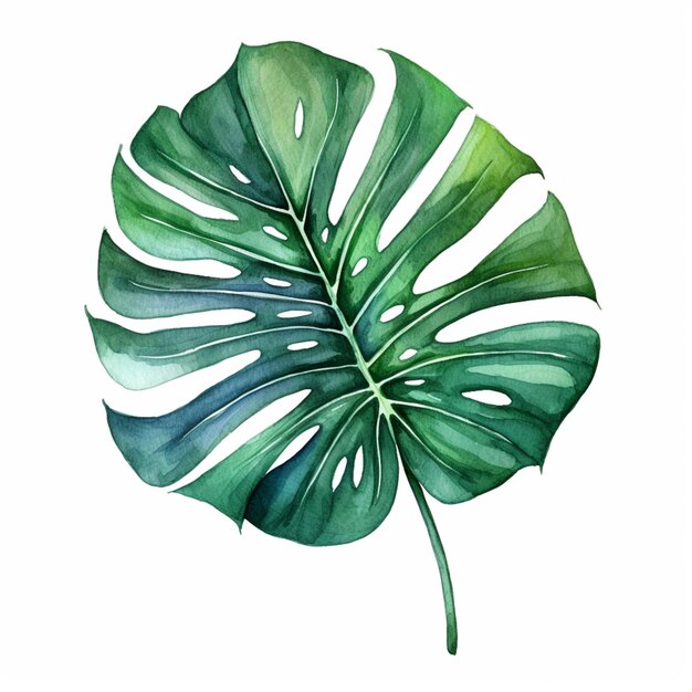 Photo a close up of a green leaf on a white background generative ai