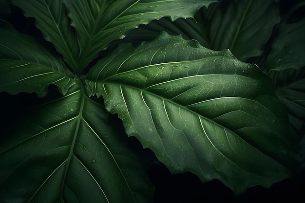 A close up of a green leaf with the word plant on it